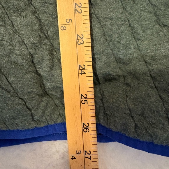 Orvis Quilted Pullover in Olive with Royal Blue Accents - Picture 4 of 6